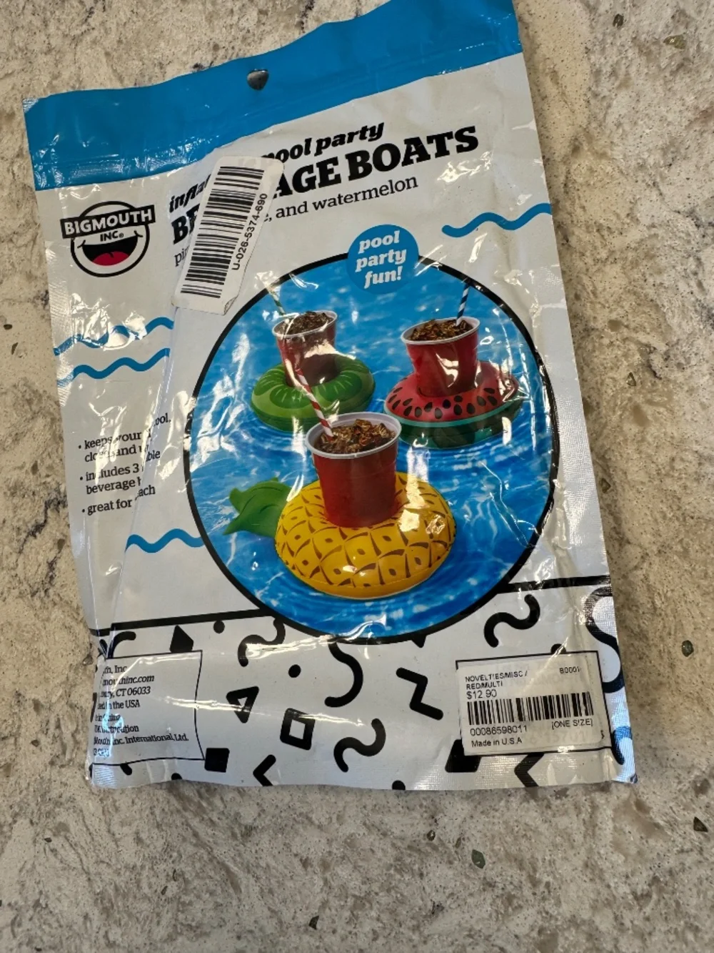 BIG MOUTH Inc. Tropical Fruits Inflatable Pool Party Beverage Boats 3 Pack - Picture 5 of 7